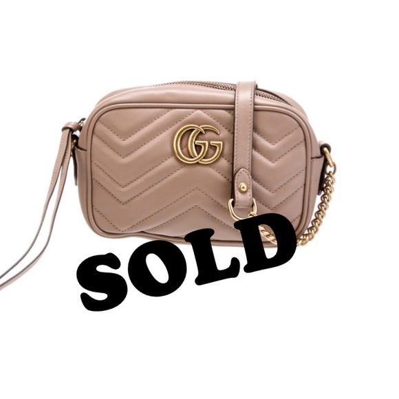 Gucci Handbags - *SOLD ON ANOTHER PLATFORM NWT Gucci Taupe Leather Crossbody Bag w Gold Accents